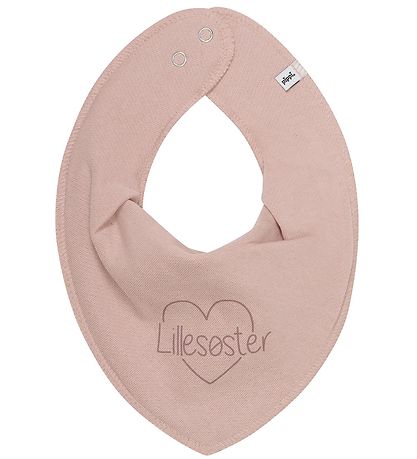Pippi Teething Bib - Pointy - Misty Rose w. Little sister