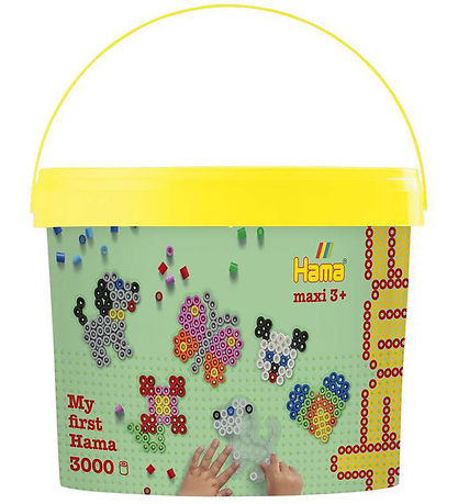 Hama Maxi Perlur - 3000 Stk. + 4 Diskar - Marglitað
