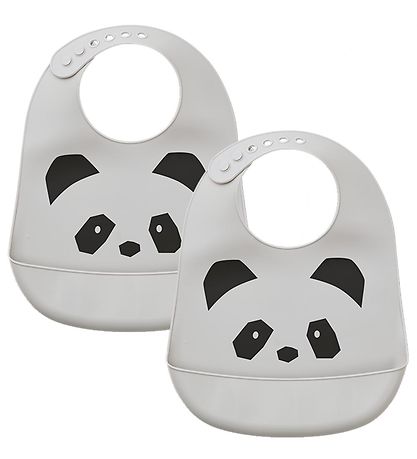 Liewood Lätzchen - Silikon - 2er-Pack - Tilda - Panda Dumbo Grey