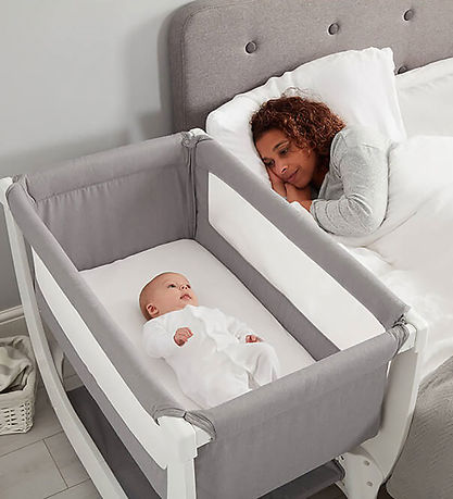 Shnuggle Wieg - Luchtbedje aan het bed - Dove Grey