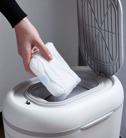Shnuggle Diaper bin - Eco Touch - White/Grey