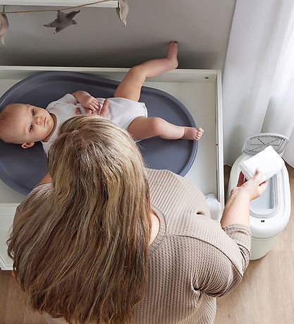 Shnuggle Diaper bin - Eco Touch - White/Grey