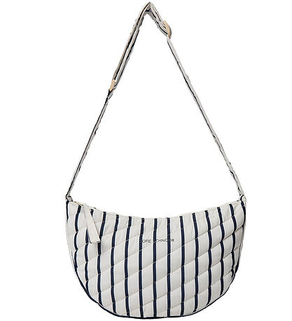 Sofie Schnoor Axelväska - Off White/Marinblå Striped