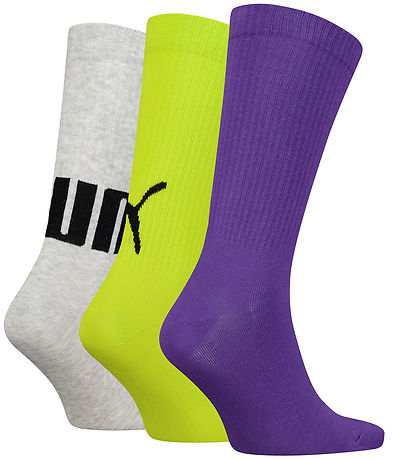 Puma Socks - 3-Pack - Big Logo Crew - Colour Punch