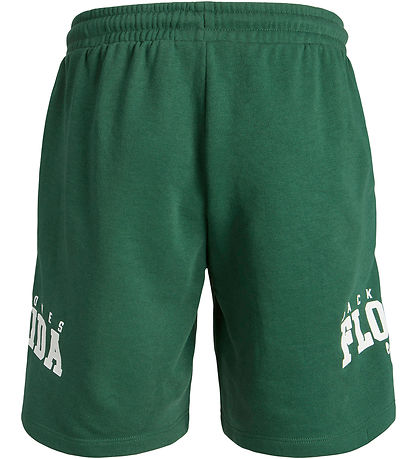 Jack & Jones Shorts en Molleton - JpstCory - Vert Fonc av. Blan