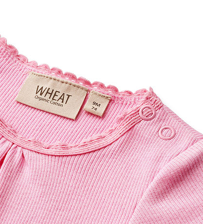 Wheat Bodysuit s/s - Rib - Edna - Pink