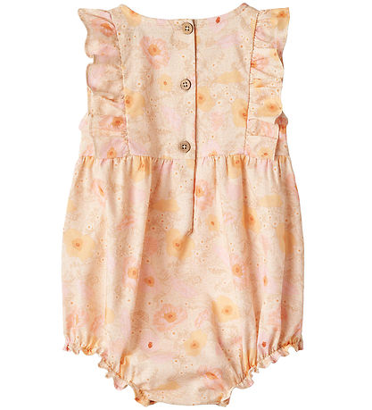 Wheat Summer Romper - Emmaline - Alabaster Flower Bobbles
