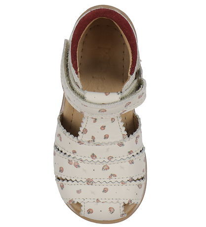 Pom Pom Sandals - Starters Scallop Velcro - Ladybird