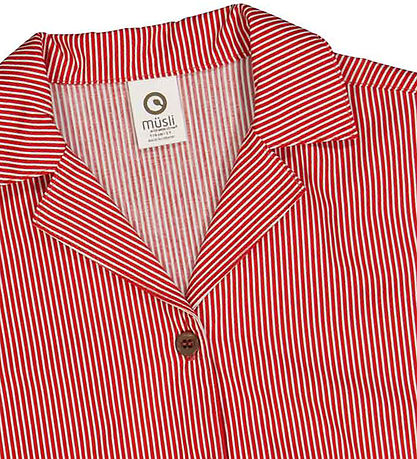 Müsli Skyrta - Poplin Stripe Crop - Hárnæring Cream/Apple Ed