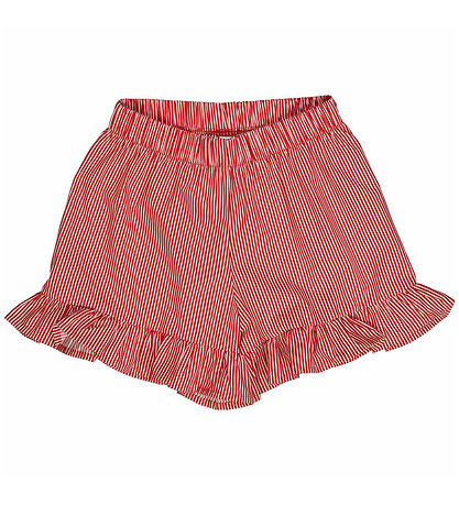 Müsli Shorts - Poplin Stripe Frill - Conditioner Cream/Apple Ed