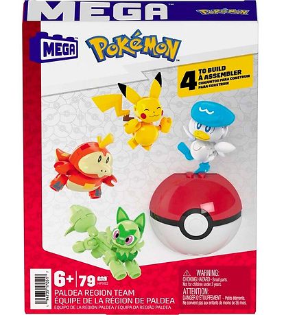 MEGA Pókemon mynd - 79 Partar - Paldea Region Team - 4 Fígúrur