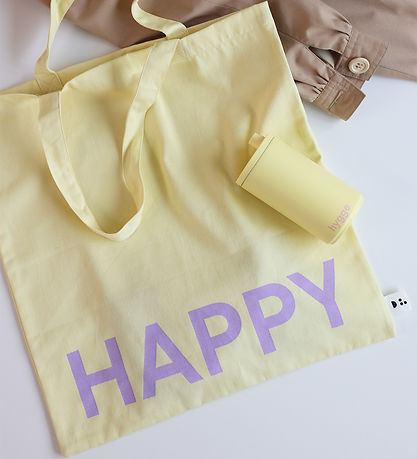 Client Design Letters - Happy - Jaune av. Violet