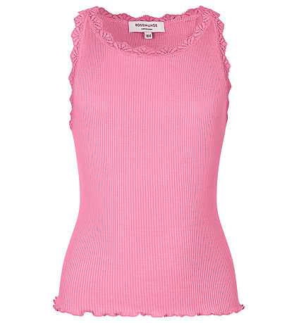 Rosemunde Top - Silk/Cotton - Dolly Pink w. Lace