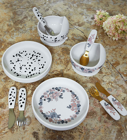 Elodie Details Matarsett - Sílikon - 3 Partar - Dalmatíska Dots