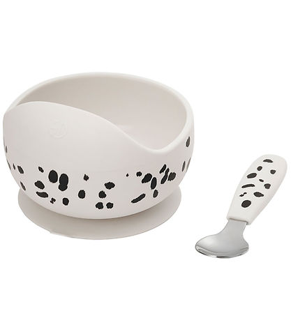 Elodie Details Skál M. Skeið - Sílikon - Dalmatíska Dots