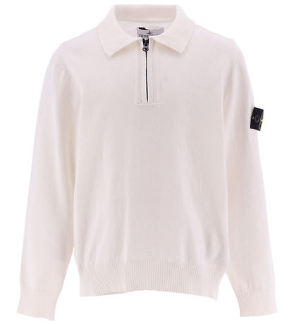 Stone Island Bluse m. Reißverschluss - Strick - Weiß