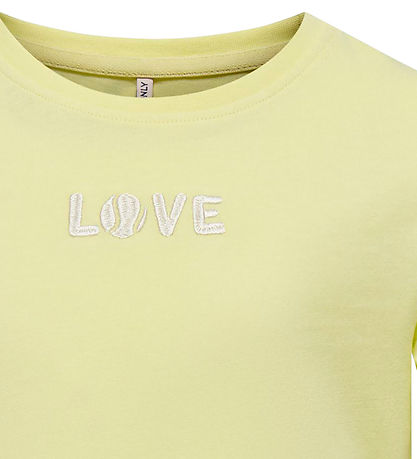 Kids Only T-shirt - KogLovely Life - Yellow Pear w. Embroidery