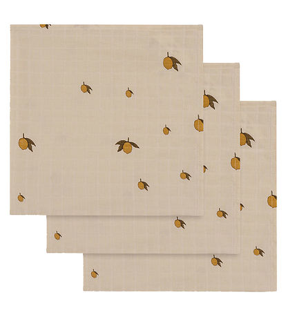 Konges Sløjd Muslin Cloths - 65x65 cm - 3-Pack - Lemon