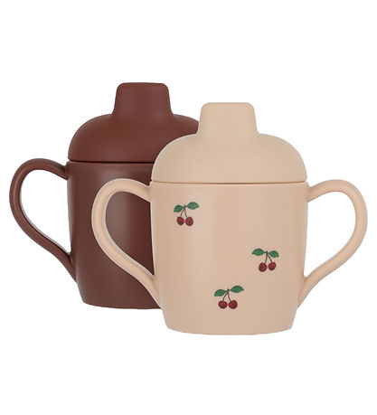 Konges Sløjd Becher m. Trinkschnabel - 2er-Pack - Cherry