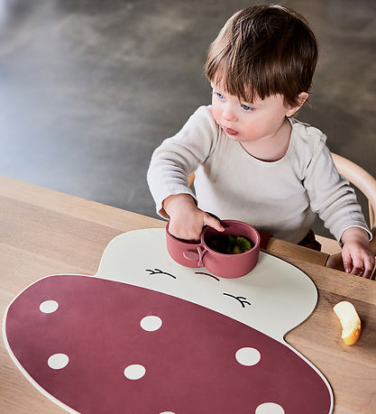 OYOY Placemat - Mushroom - Off White/Red