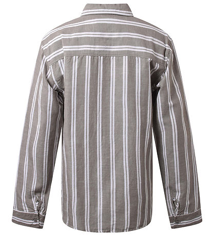 Hound Shirt - Striped - White/Dusty Green