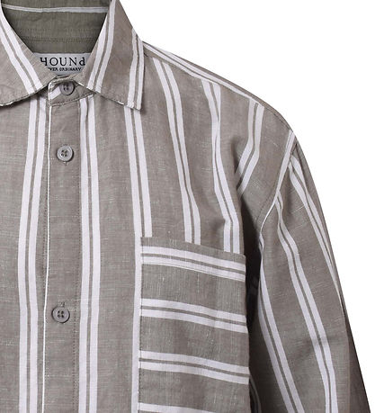 Hound Shirt - Striped - White/Dusty Green