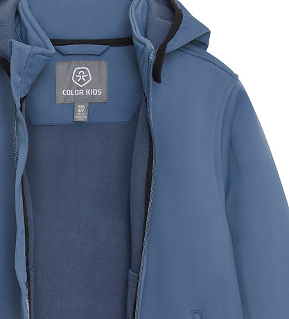 Color Kids Softshell Jacket w. Fleece - Vintage Indigo