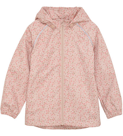 Minymo Softshelljacka - Peach Beige m. Blommor