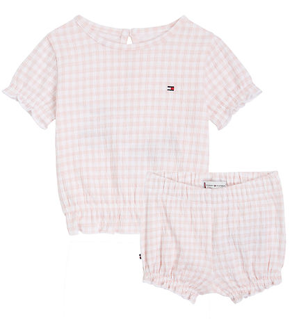 Tommy Hilfiger Sett - Stuttermabolur/Bloomers - Ruffle Gingham -