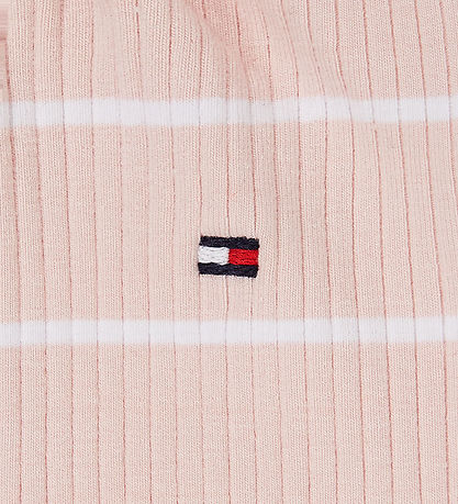 Tommy Hilfiger Samfella k/æ - Rib - Duttlungur Bleikt/White Stri
