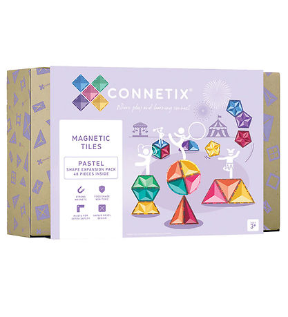 Connetix Segulsett - 48 Partar - Pastel Formútvíkkunarpakki