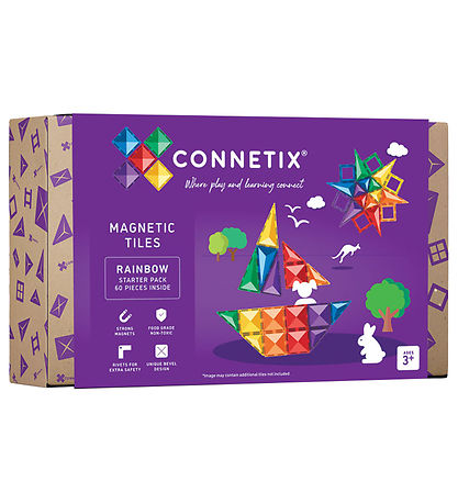 Connetix Magnetsats - 60 Delar - Rainbow Startar Förp