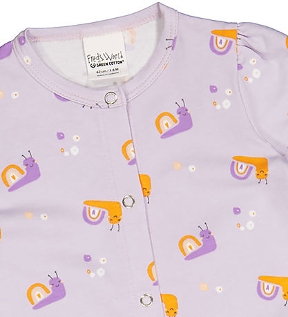 Freds World Bodysuit s/s - Snail - Lavender