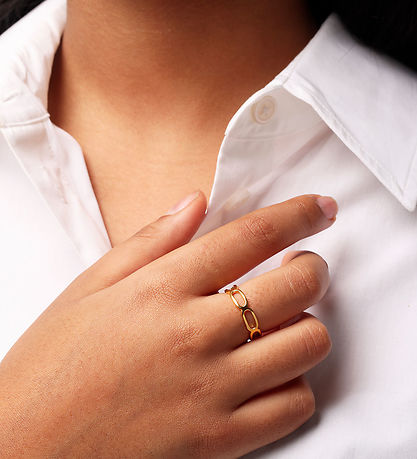 Design Letters Ring - Square Link - Gold