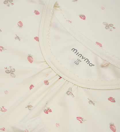Minymo Náttfatasett - Viscose - Strawberry Ice M. Jarðarber