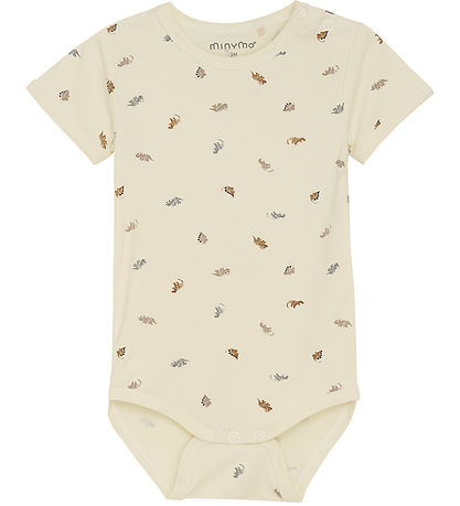 Minymo Bodysuit s/s - Viscose - Tradewinds w. Dinosaurs