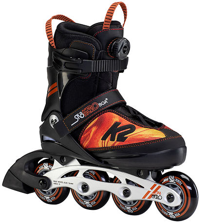 K2 Rollschuhe - Hero Boa Alu - Schwarz/Rot/Orange - Inline