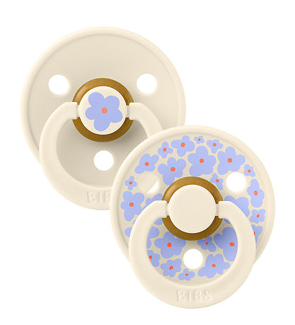 BIBS Colour Pacifiers - 2-Pack - Size 2 - Round - Ivory