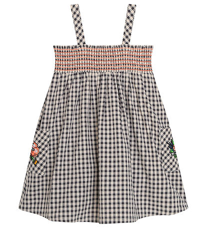 Kenzo Dress - Cream/Grey Check w. Flower