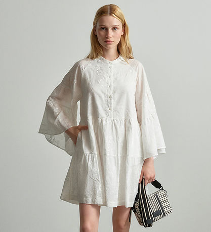 Lala Berlin Kleid - Delmar - Magie Garden Stickerei White