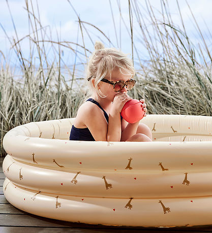 OYOY Kiddy Pool w. Beach Ball - 85x26 cm - Butter/Giraffe