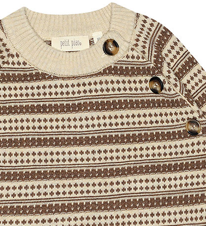 Petit Piao Blouse - Knitted - Light Nordic - Off White/Brown Mel