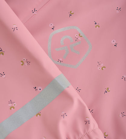 Color Kids Rainwear w. Suspenders - PU - Foxglove w. Flowers