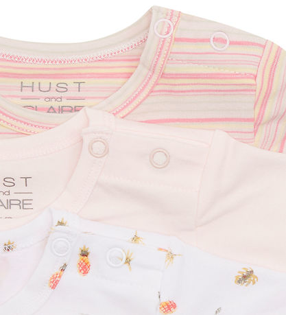 Hust and Claire Bodysuit s/s - 3-Pack - HCBarba - White