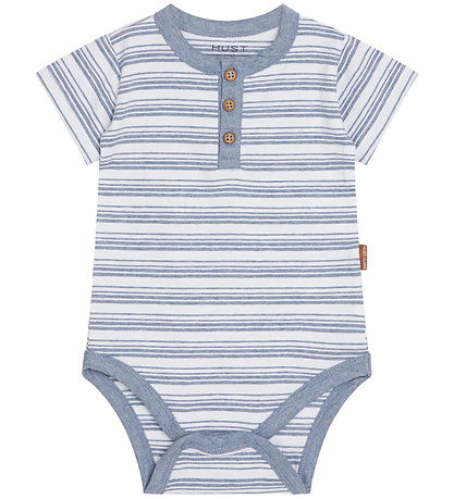 Hust and Claire Bodysuit s/s - HCBob - Blue Fog Melange w. Strip