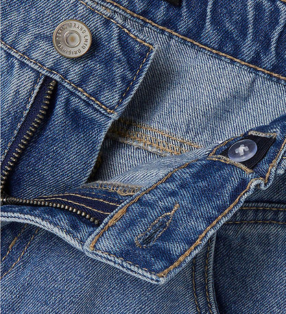 LMTD Trousers- NLfSkatizza - Wide - Medium+ Blue Denim