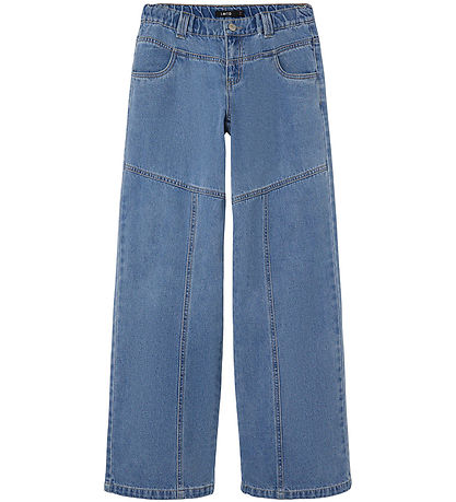 LMTD Trousers- NLfSkatizza - Wide - Medium+ Blue Denim