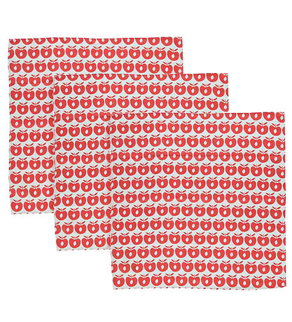 Småfolk Spucktücher - 3er-Pack - 79x79 - Apple Ed