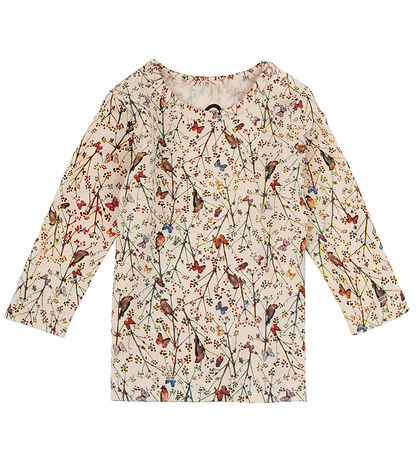 Mikk-Line Blouse - Wool/Bamboo - Off-White w. Print