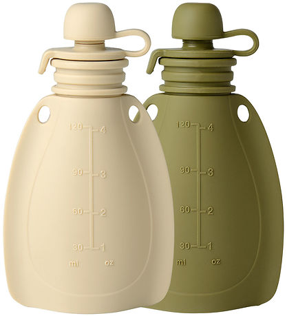 Mininor Smoothie-Beutel - 2er-Pack - Silikon - 120 ml - Beige/Gr